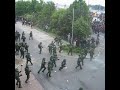 G8 protest riots - throwing stones
