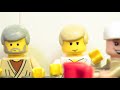 The Lego heroes all discuss business at their weekly meetings.