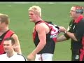 this is the infamous 'line in the sand' match between the mighty hawthorn hawks and the essendon bombers. the bombers had been the bullies of the competition for a few years. they would intimidate their opposition in physical presence as well as on the scoreboard. the hawks had lost their past 8 games against the bombers, spanning the past 7 years. enough was enough! time to draw a 