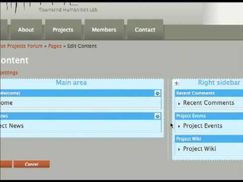Tutorial 3: Changing the Layout of your Project Page