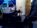 one metallica guitar and drums