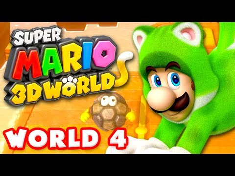 Super Mario 3D World - World 4 100% (Nintendo Wii U Gameplay Walkthrough)