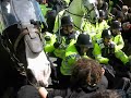 Police attack anti fascist protesters demonstrating against March for England / EDL march in Brighton, 22nd April 2012