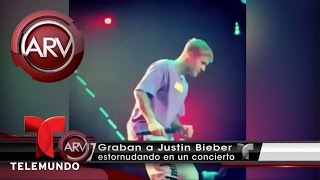 Video – Justin Bieber tira moco al VIP en concierto