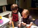 Will and Hudson at the sink
