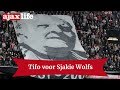 Supporters Ajax bedanken Sjakie Wolfs bij Ajax - PSV
