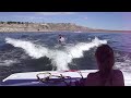 Colton first time on trainer ski (Pueblo res)