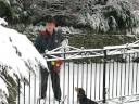 Snowy day in Gillamoor, North York Moors, with Jed & the postman