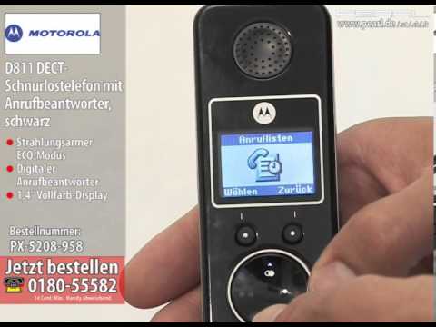 Motorola D811 DECT-Schnurlostelefon mit Anrufbeantworter, schwarz