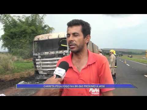 JATAÍ | Carreta é incendiada na BR-060