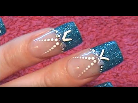 nails tutorial tips acrylic  acrylic fill acrylic nails diy blue glitter diy stiletto nails