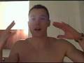 drawing in my underwear: davey wavey on flip cam!