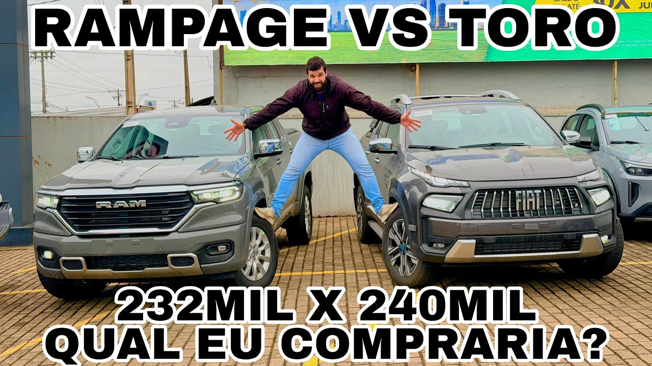 SUPER COMPARATIVO RAM RAMPAGE BIGHORN 2027 VS FIAT TORO RANCH 2027 | QUEM LEVA A MELHOR??