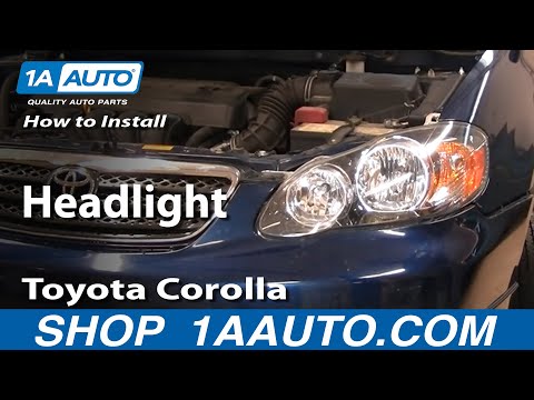 How To Install Replace Headlight Toyota Corolla 03-08 – 1AAuto.com