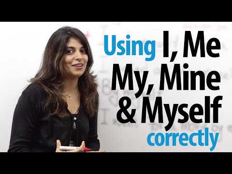 English - Using I, me, my, mine, and myself correctly – English Grammar Lesson. Take the quiz - http://www.learnex.in/using-i-me-my-mine-and-myself-correctly If you're confused by the words I,...