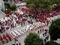 Nebraska Cornhusker Band marching to stadium