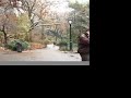 russian saxophone player in central park.
new york city.
december 2007