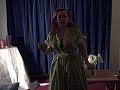 Trixy Vixen flower arranging burlesque act rehearsal