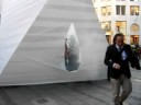 Tent in Munchen, Theatinerstarbe with starnge smoke Tent in Munchen, Theatinerstarbe with starnge smoke
