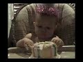 Alaina eating birthday cake on first b -day part 1