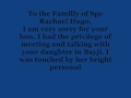 Spc Rachael L. Hugo Memorial video Spc Rachael L. Hugo Memorial video
