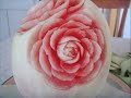 Carving Watermeon into rose bouquet