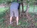akward golf shot