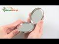 Butterfly Round Folding Double Side Pocket Compact Stainless Makeup Mirror 2 Pcs - dinodirect