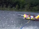Carly and Anthony are tubing at the lake once again