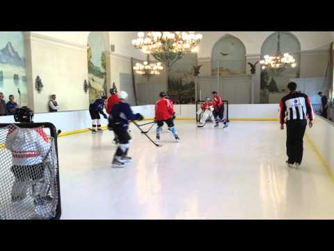 Ice hockey training game on Glice® synthetic ice