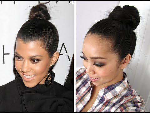 2 Minute Top Knot Hair Tutorial inspired by Kourtney Kardashian