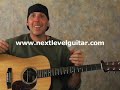Beginner acoustic guitar lesson on strumming chords rhythms