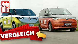 VW ID.Buzz vs. VW Multivan (2022) | Welcher VW-Van hat die Nase vorn? | Vergleich mit Moritz Doka by Auto Bild