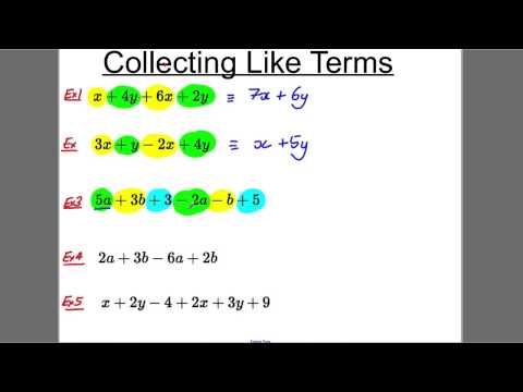 how to collect like terms