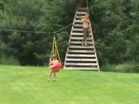 how to attach a zip line to a tree