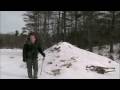 Winter beaver lodge