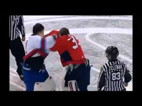Centre Ice Netminder fight