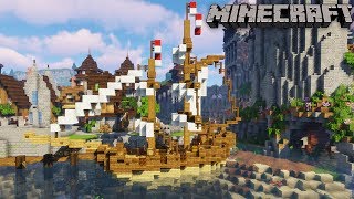 How to Build a Diagonal Boat in MINECRAFT 1.13.2 Survival Let's Play