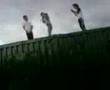 abbie on roof wiv woolies