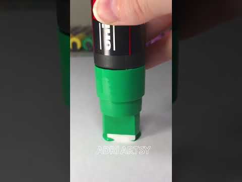 Play this video Activating my THICK GREEN Posca Marker and Drawing with it! shorts