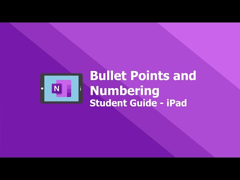 Class Notebook for Students - Bullet Points and Numbering on Apple iPad