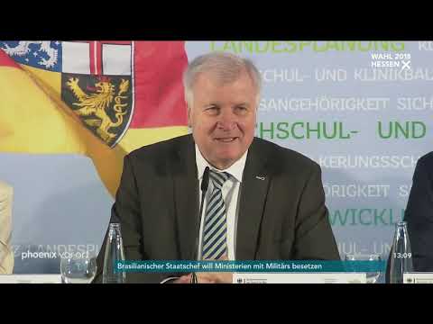 Horst Seehofer zum Verzicht von Angela Merkel auf den Parteivorsitz der CDU am 29.10.18