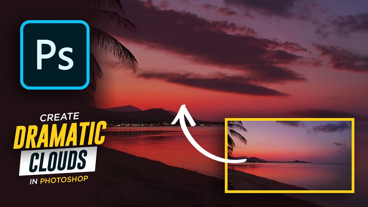 How To Add Dramatic Clouds and Sunset Highlights in Photoshop