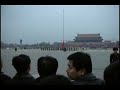 The raising of the flag at Tiananmen Square