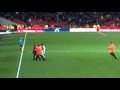 Eboue gets pitch invador with his lasor