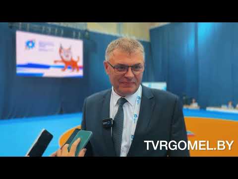 Председатель Белорусской федерации самбо Александр Кобрусев подвел итоги второго соревновательного дня по самбо в Жлобине в рамках II Игр стран СНГ видео