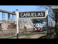 MERCANCIAS CON LAS LOCOMOTORAS GENERAL ELECTRIC 2001 Y GENERAL MOTORS 9020-9001-9060 Y 9015  CAÑUELAS , FERROCARRIL ROCA , BUENOS AIRES ARGENTINA