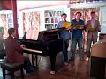 benjamin britten's canticle iv (part 2) with jacques imbrailo, andy staples, tim mead, and alisdair hogarth, recorded in britten's house library on his piano.