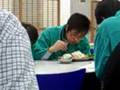 typical chinese in canteen eating