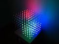 Main technical characteristics:512 RGB LEDs capable of displaying 4096 colors eachFrame rate: 60HzRefresh rate: 60HzAnimations streamed from the PC via USBThanks to Ted schematics are available now under Creative Commons 3.0 at http://www.t.markson.us/projects/eightCubed/eightCubed.htmThe development of this project is continued. Many new features will come with a second revision. Please visit the site above for more information and updates.